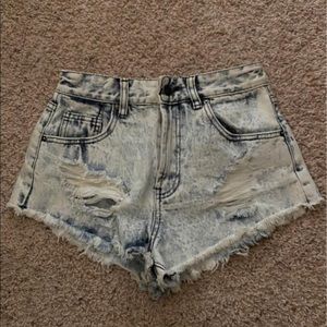 Forever 21 Distressed High Waist Shorts 25